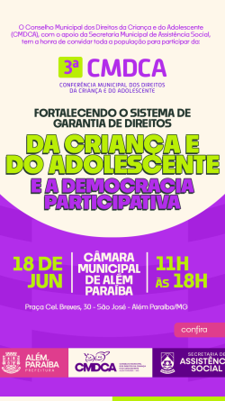 CMDCA convida população para a 3ª Conferência Municipal dos Direitos da Criança e do Adolescente
